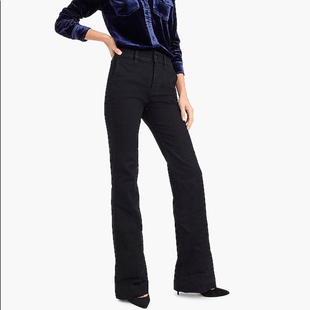J. Crew Petite wide-leg trouser jean in black